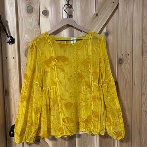 Anthropology Meadow Rue velvet burn out boho top